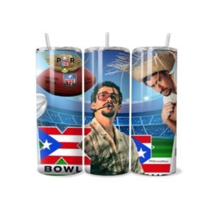 20oz tumblers Bad Bunny Super Bowl